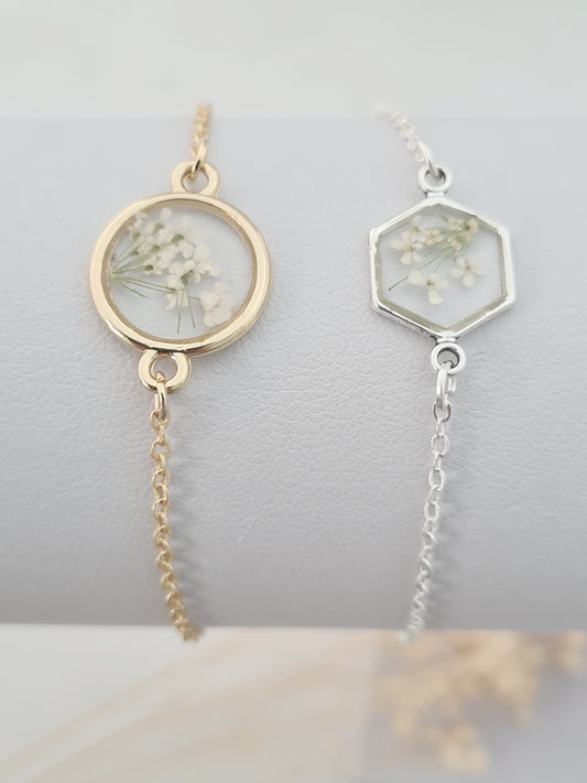 White Flower Bridesmaid Bracelet