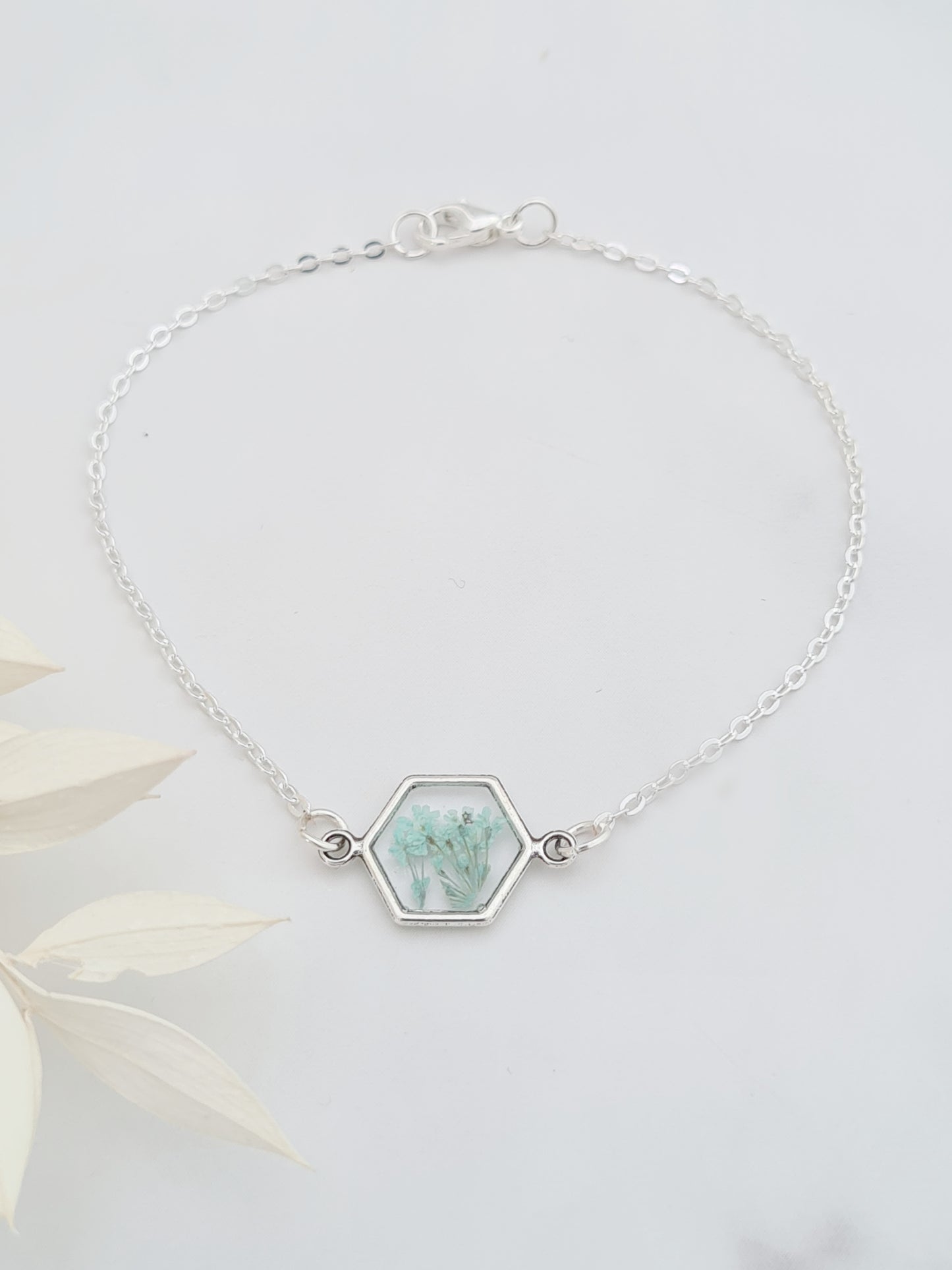 Tiny Blue Flower Bracelet