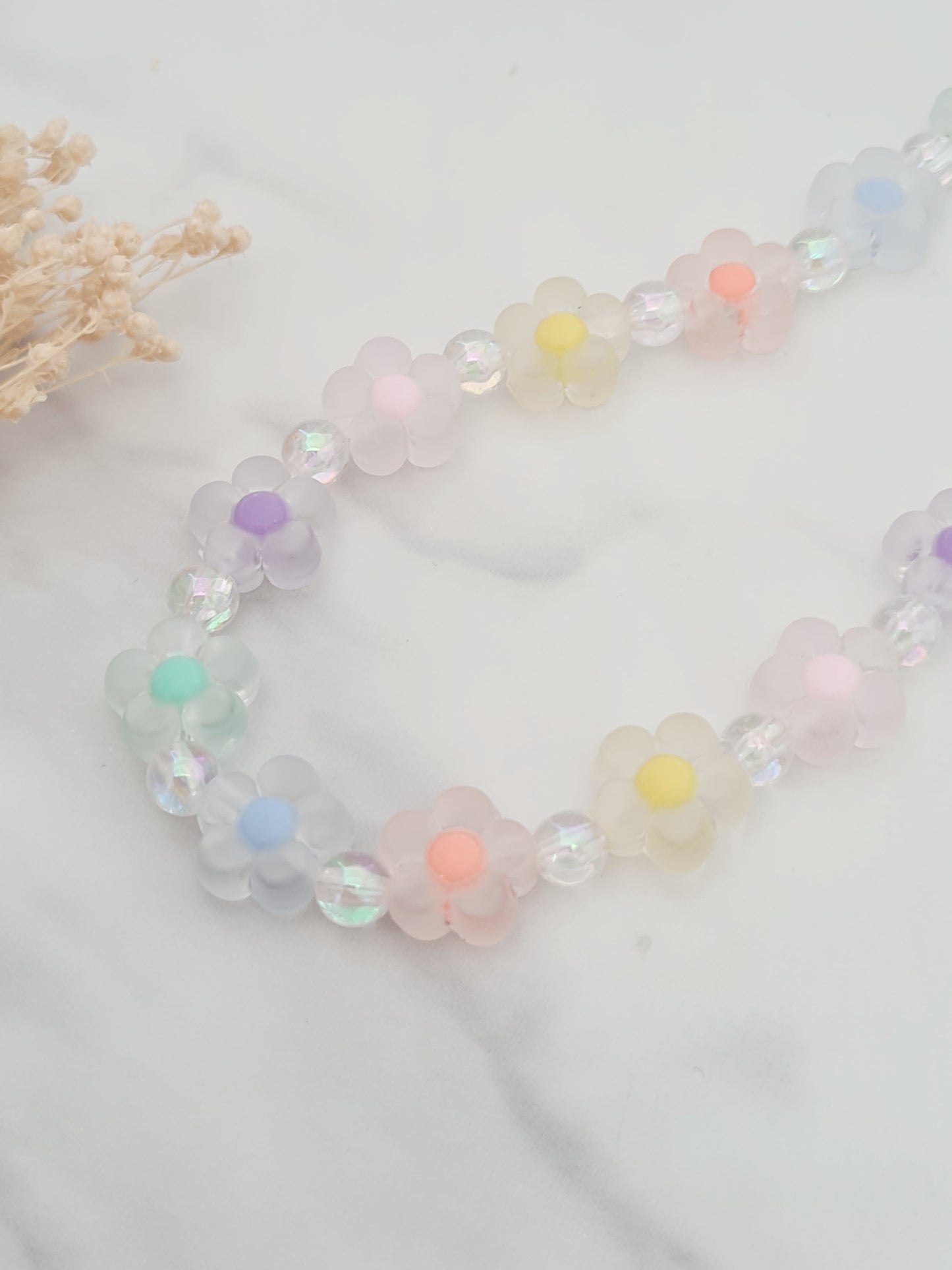 Multi Coloured Daisy Flower Phone Strap