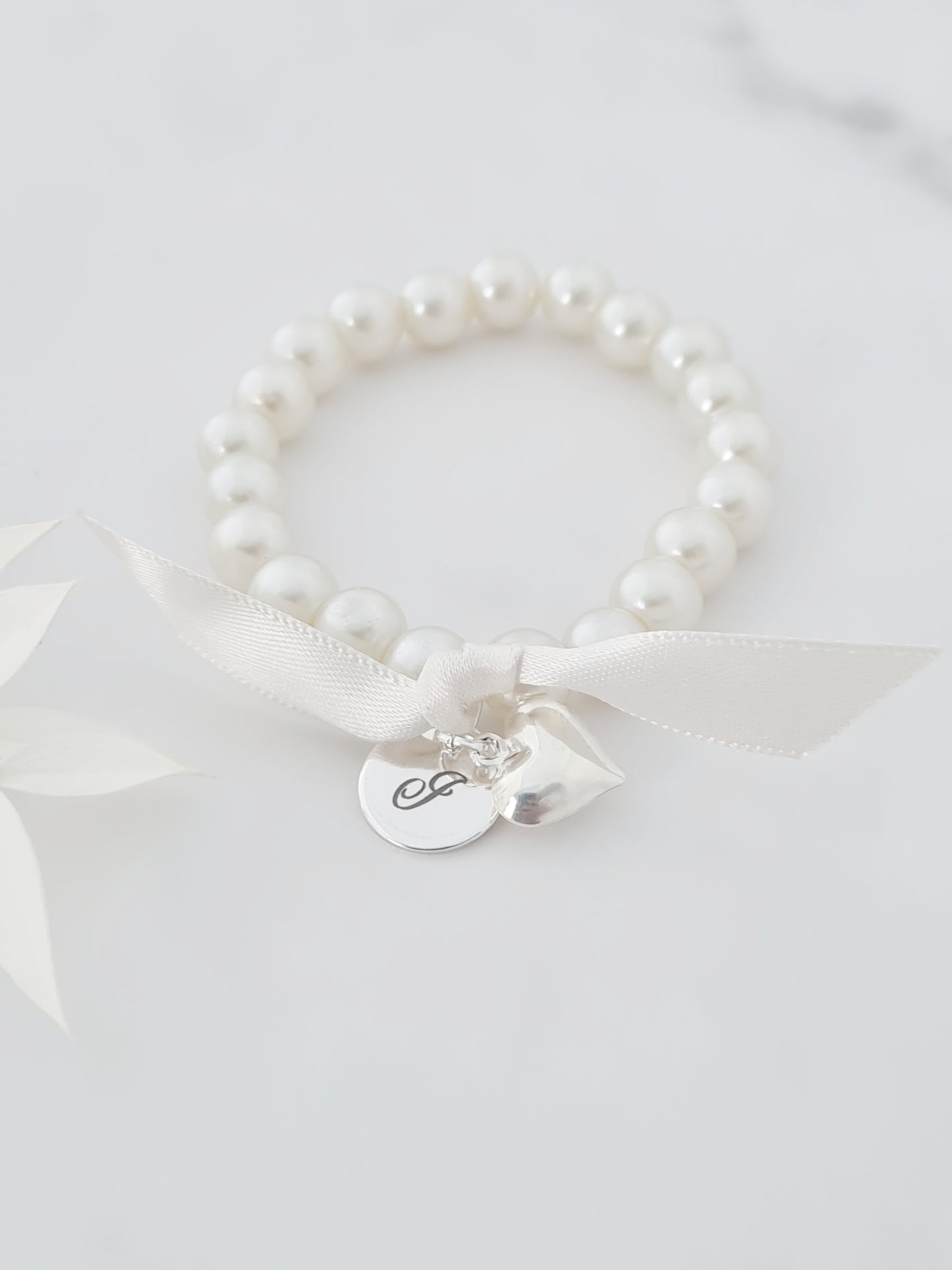 Personalised Pearl Ribbon Bracelet