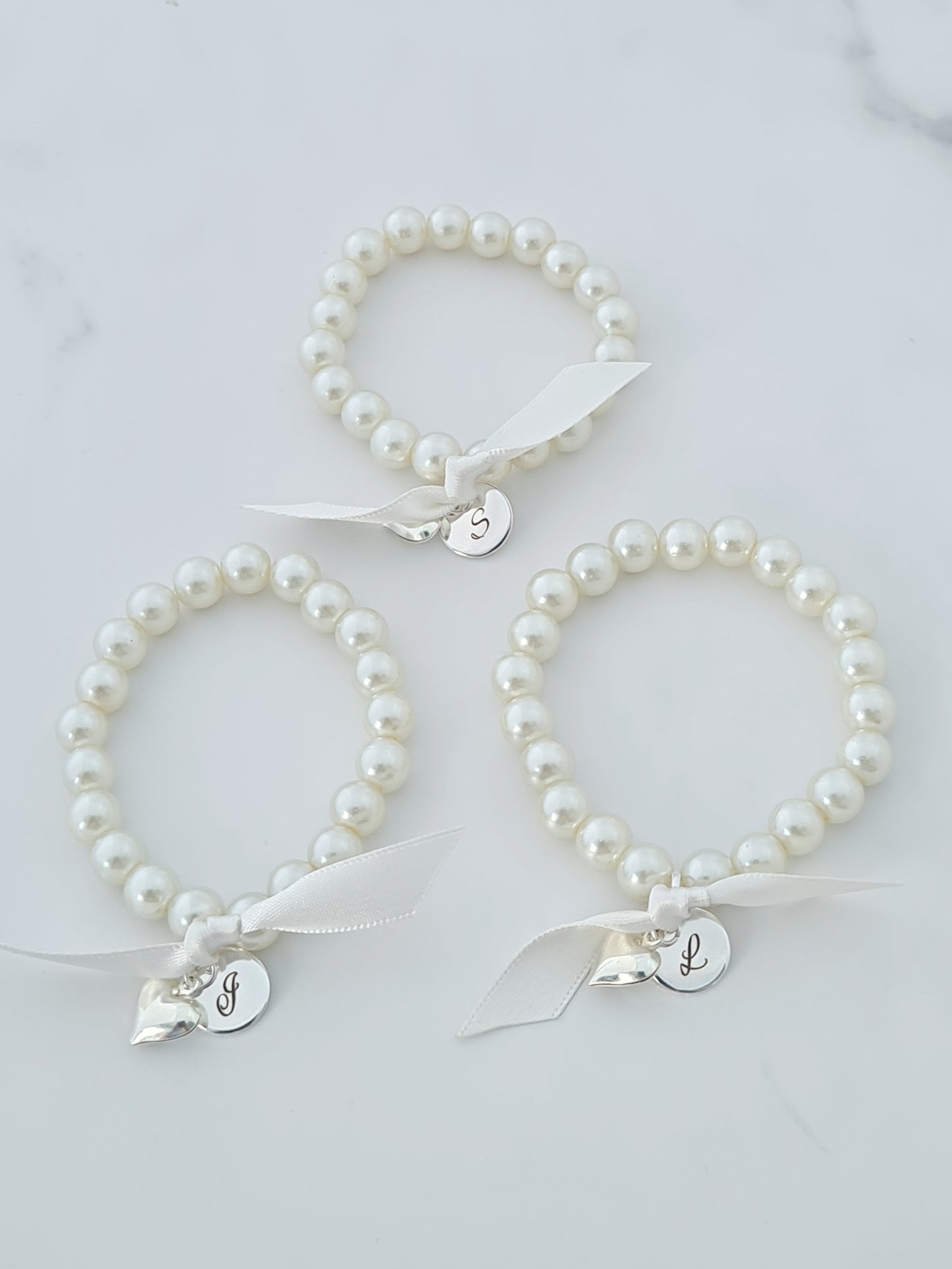Personalised Pearl Ribbon Bracelet