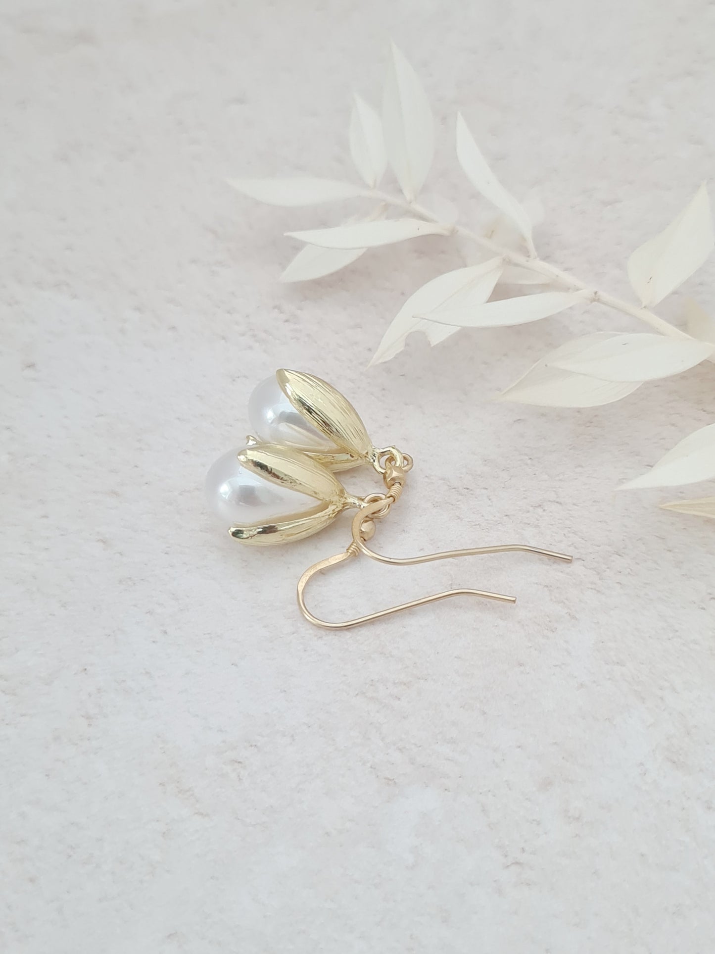 Snowdrop Flower Dangle Earrings