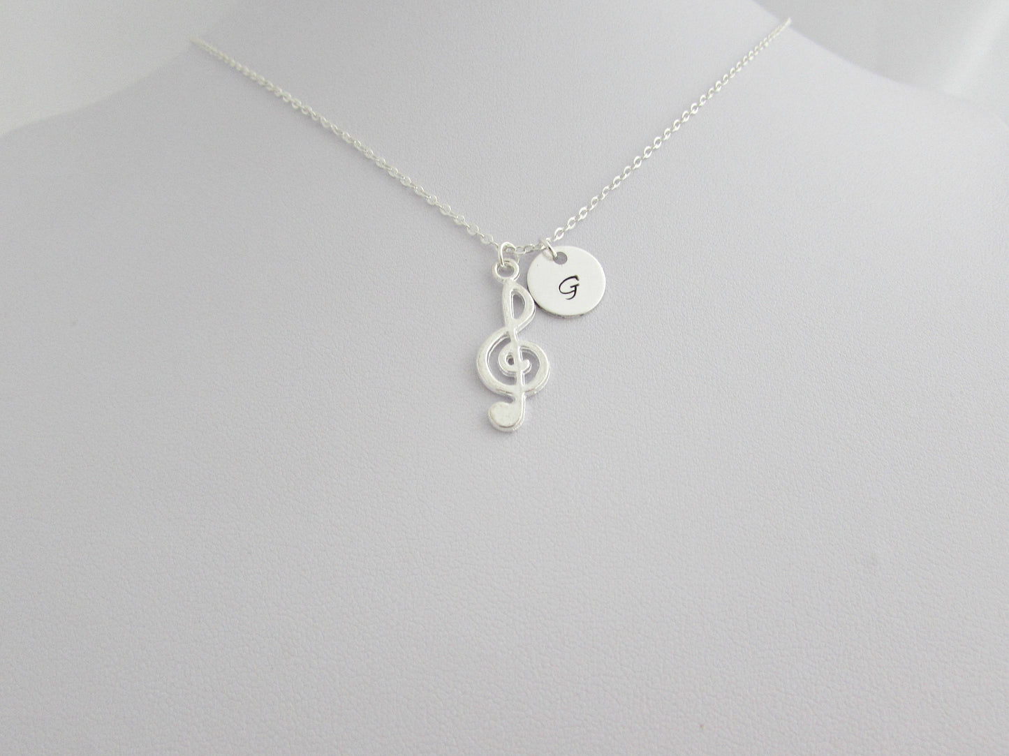 Personalised Treble Clef Music Necklace