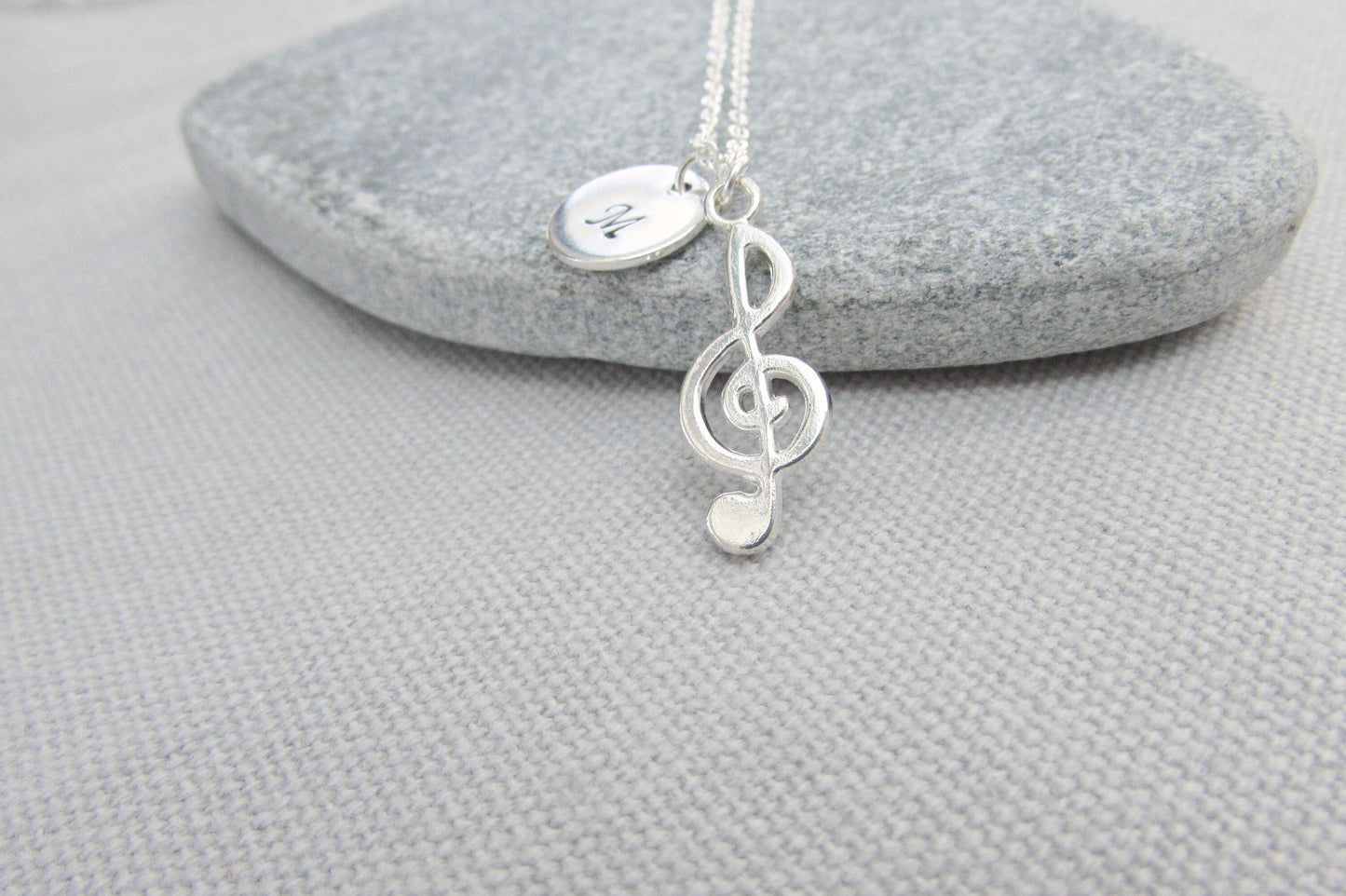 Personalised Treble Clef Music Necklace