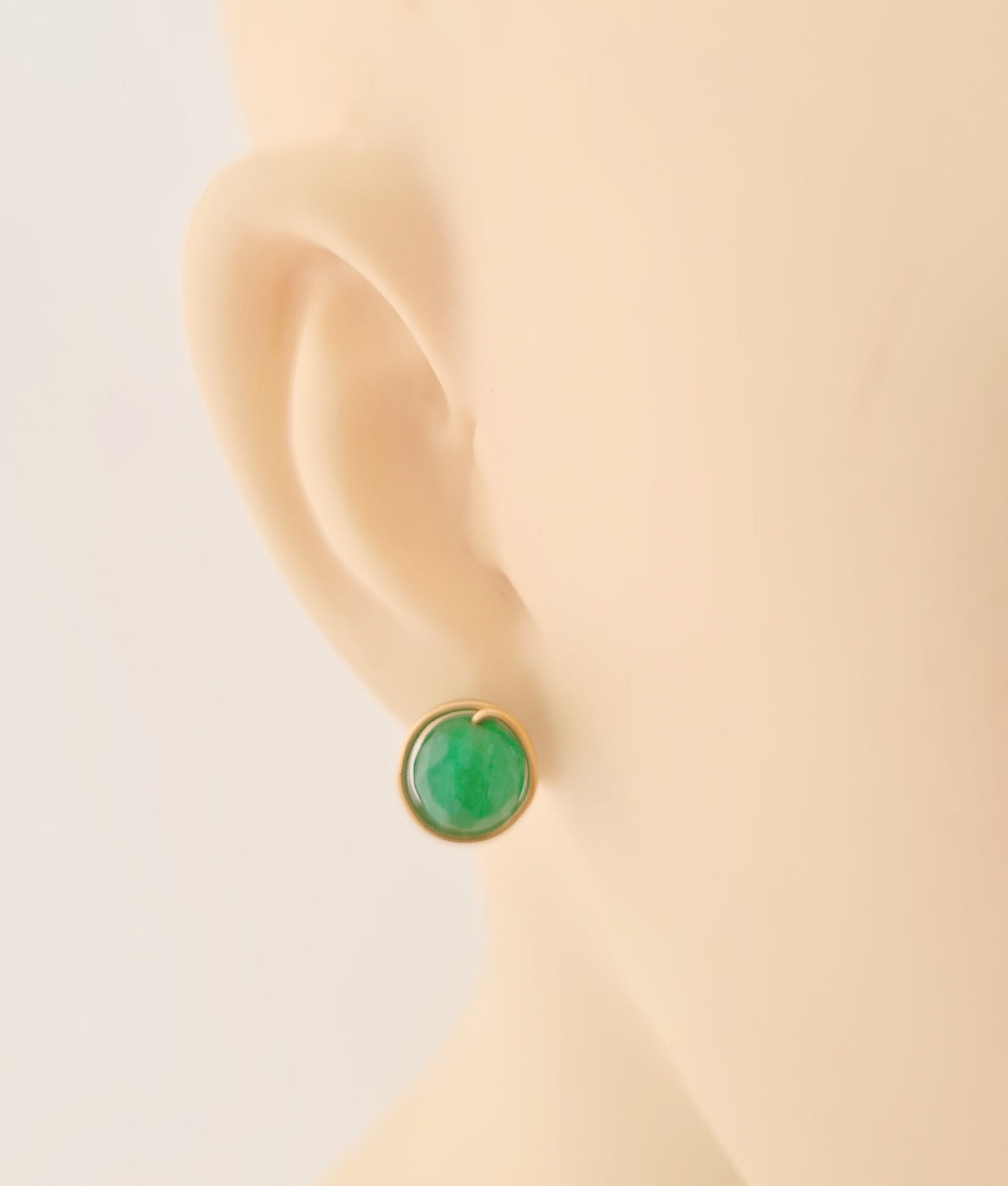 Green Jade Stud Earrings