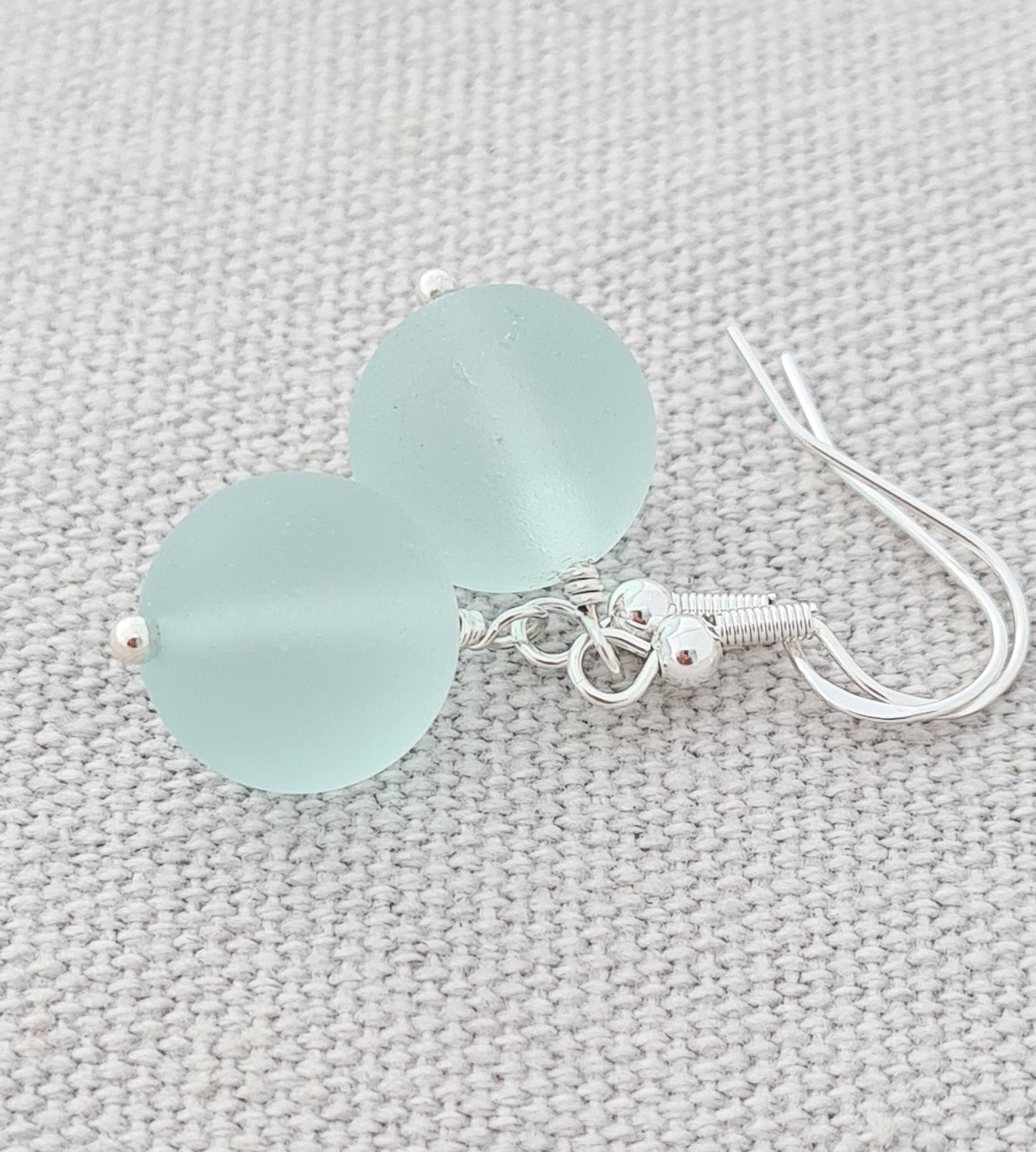 Silver Sea Glass Earrings