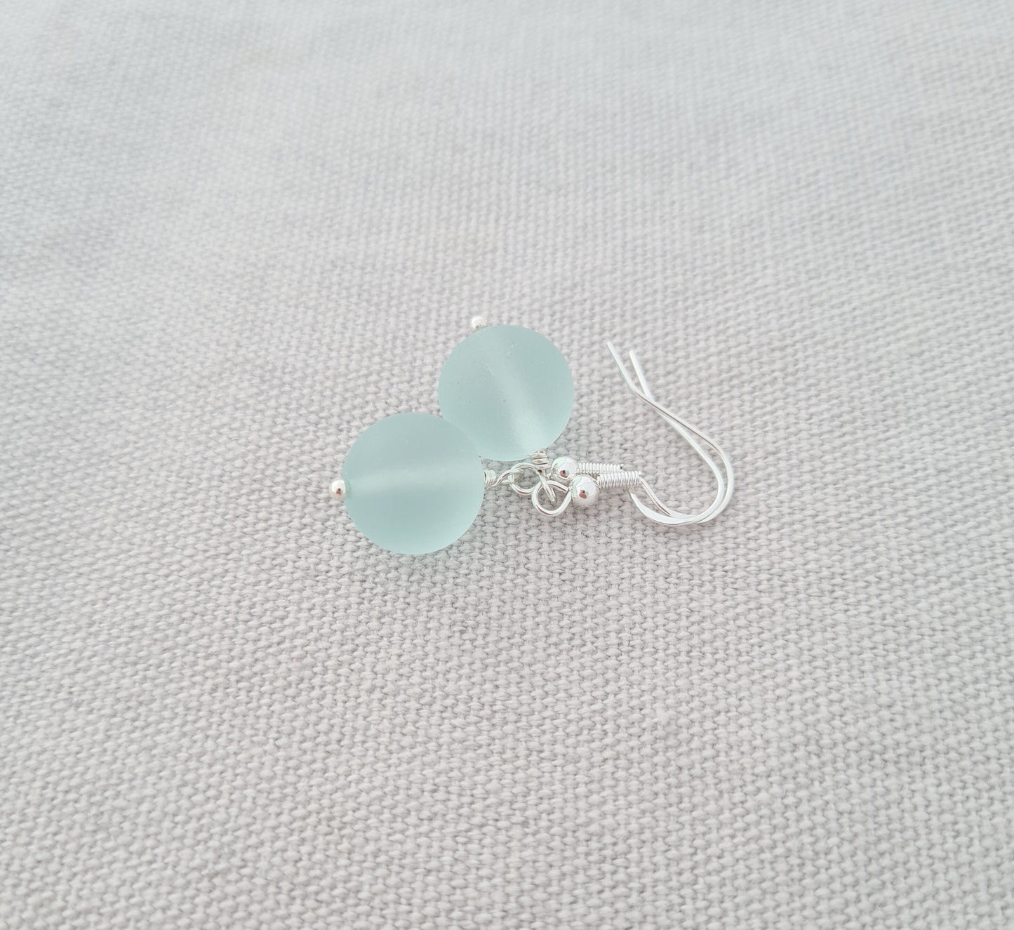 Silver Sea Glass Earrings