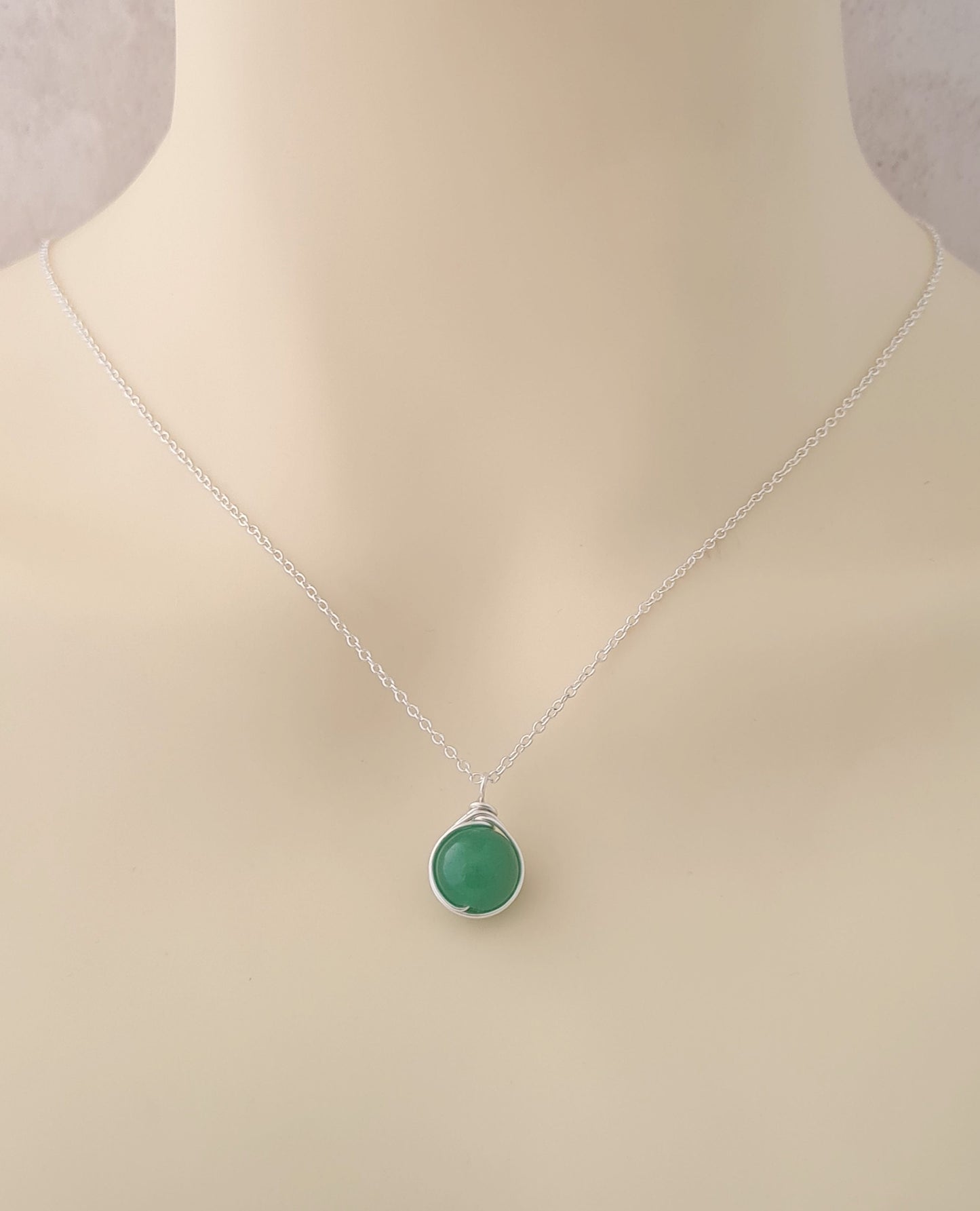 Silver Jade Pendant Necklace