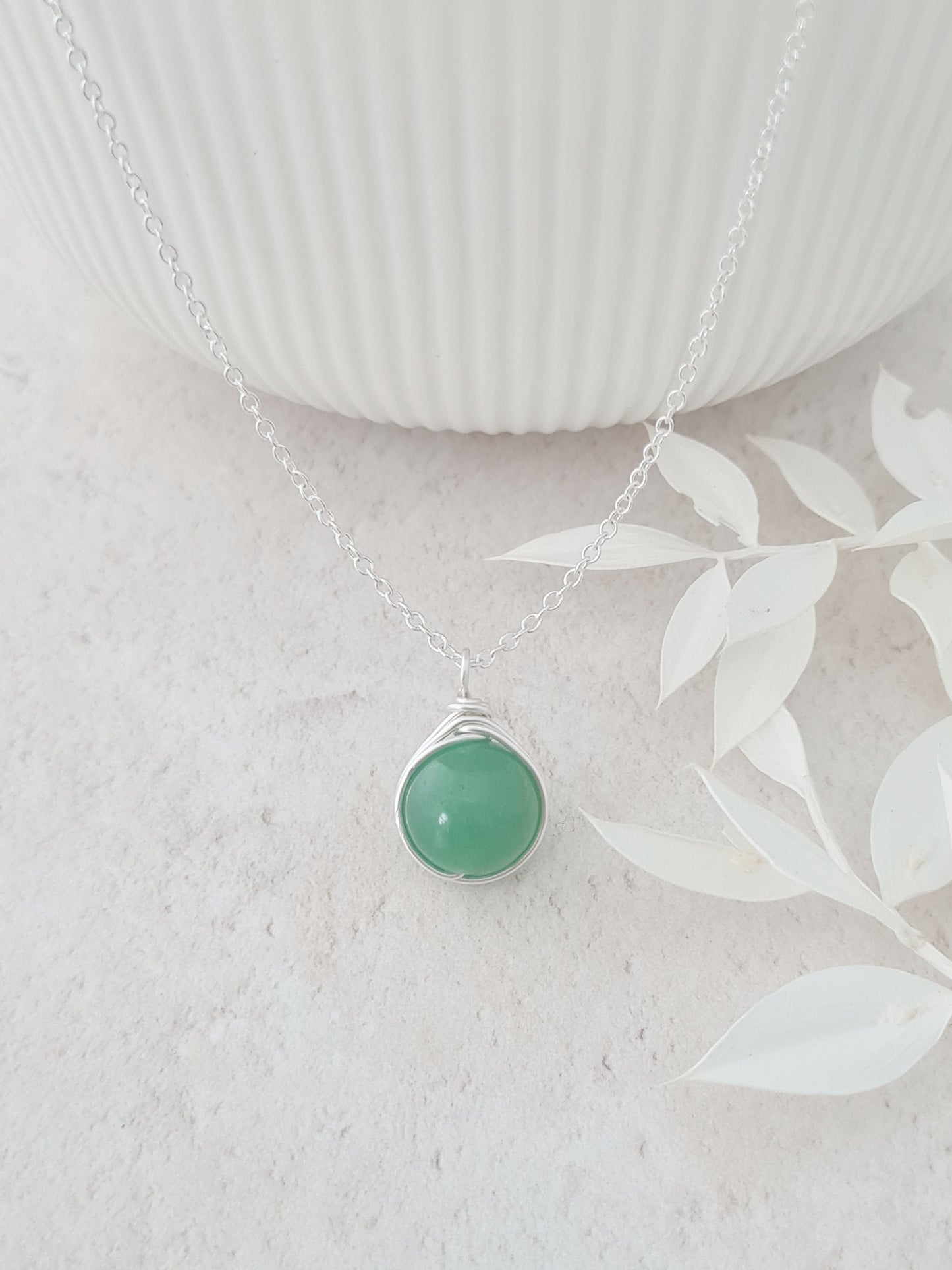Silver Jade Pendant Necklace