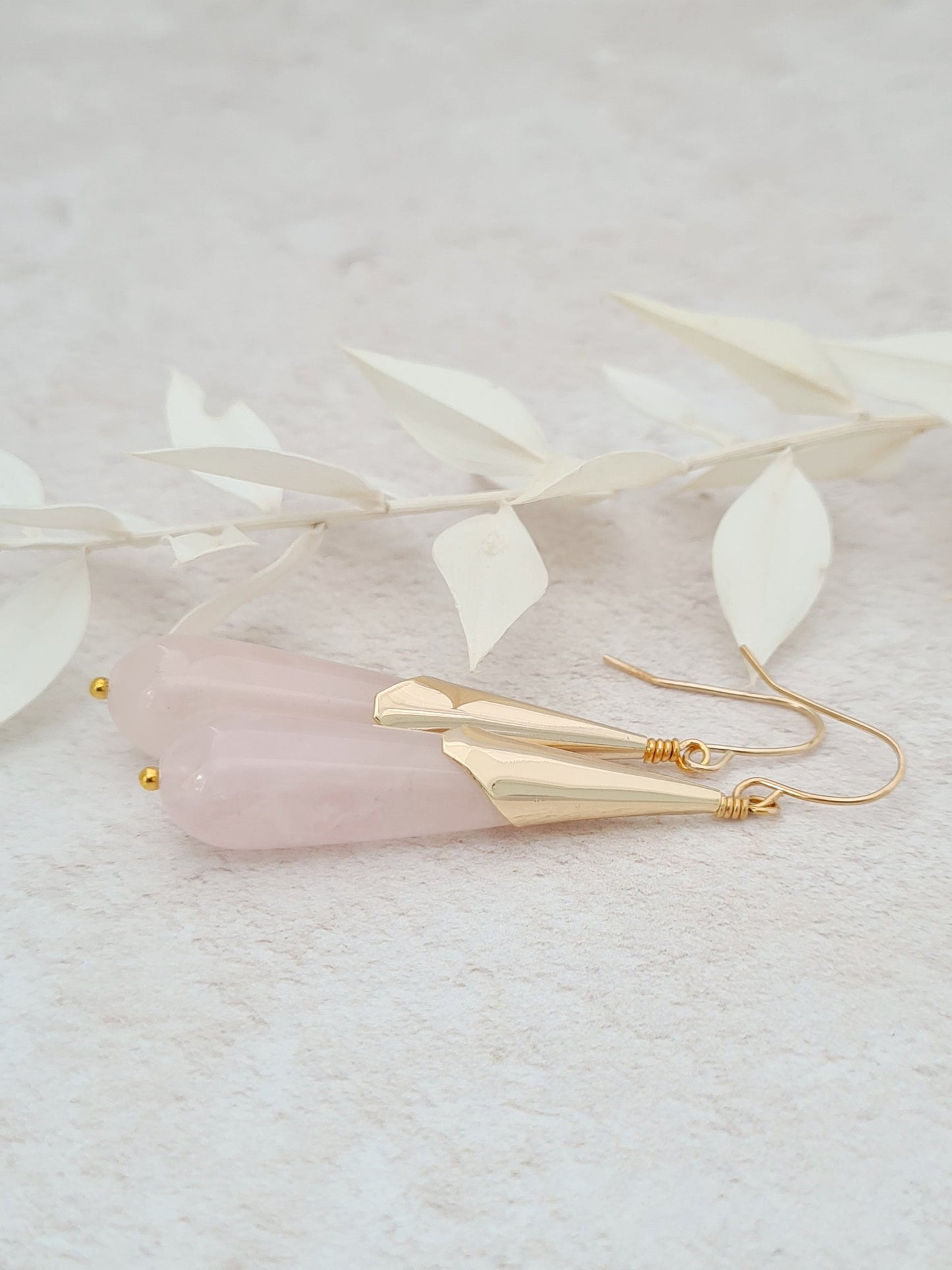 Rose Quartz Dangle Earrings