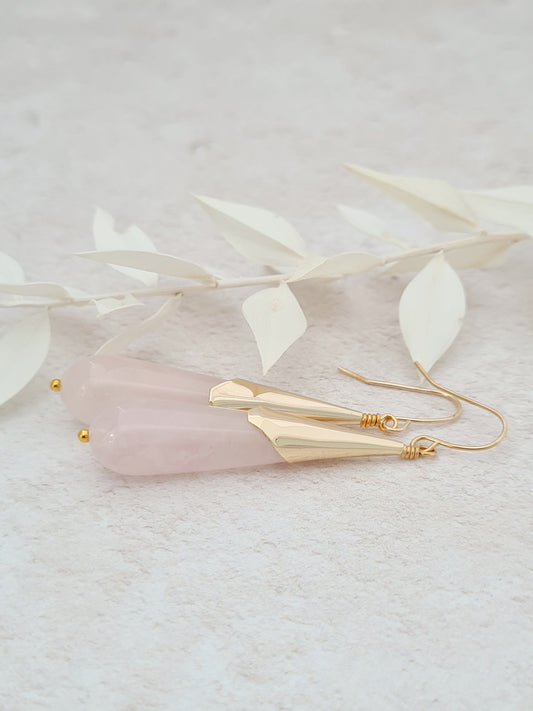 Rose Quartz Dangle Earrings