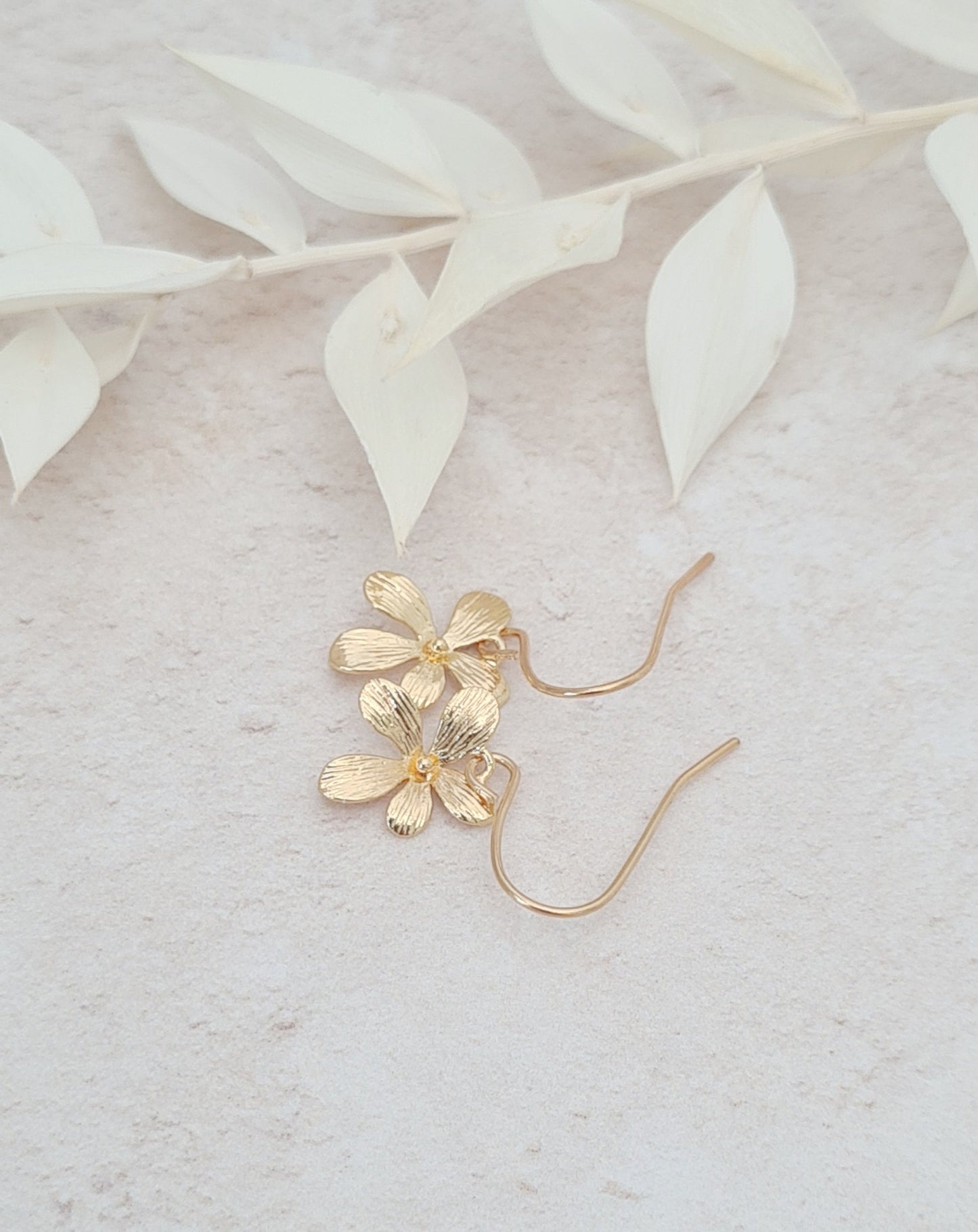 Small Gold Flower Earrings