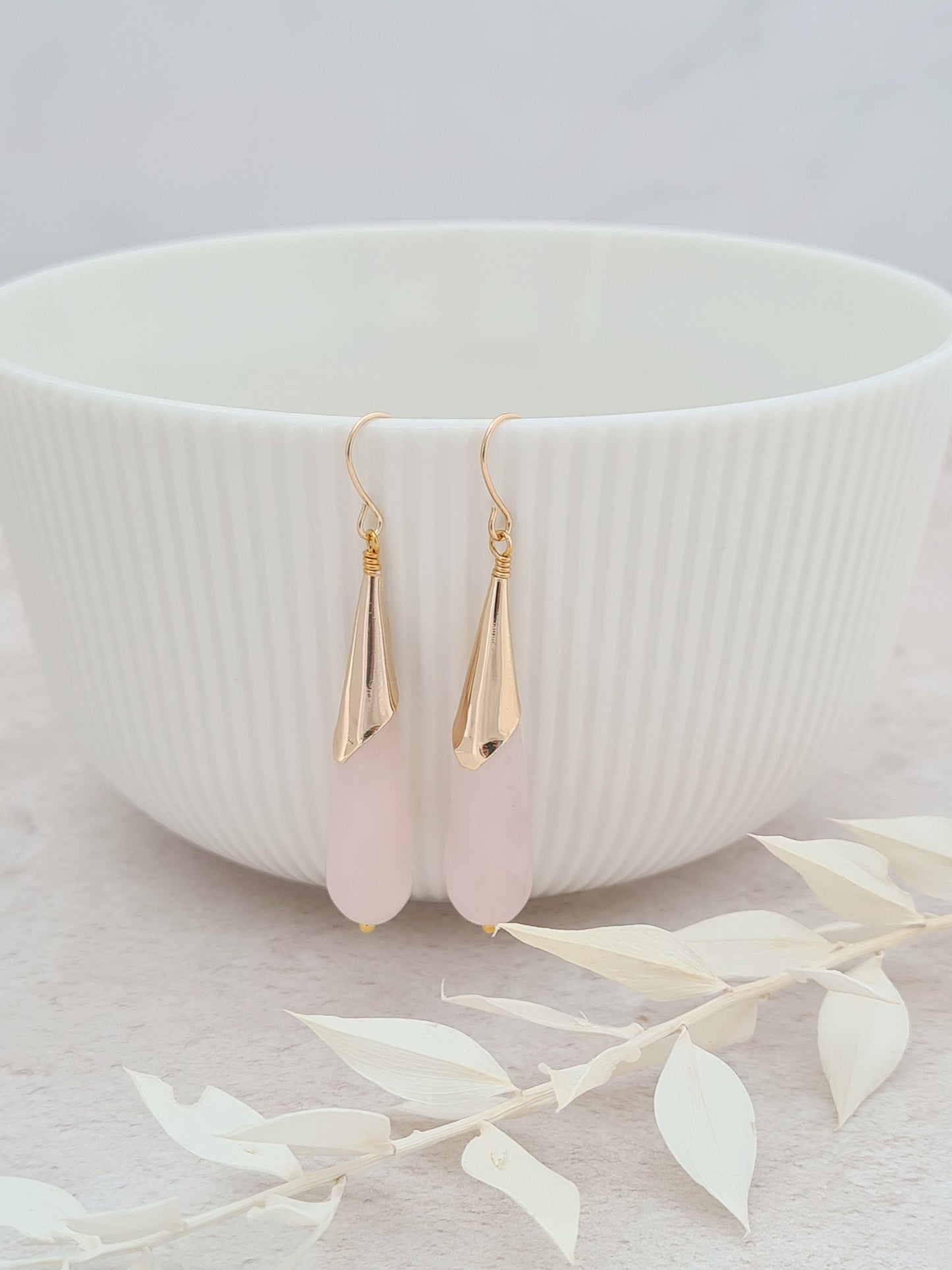 Rose Quartz Dangle Earrings