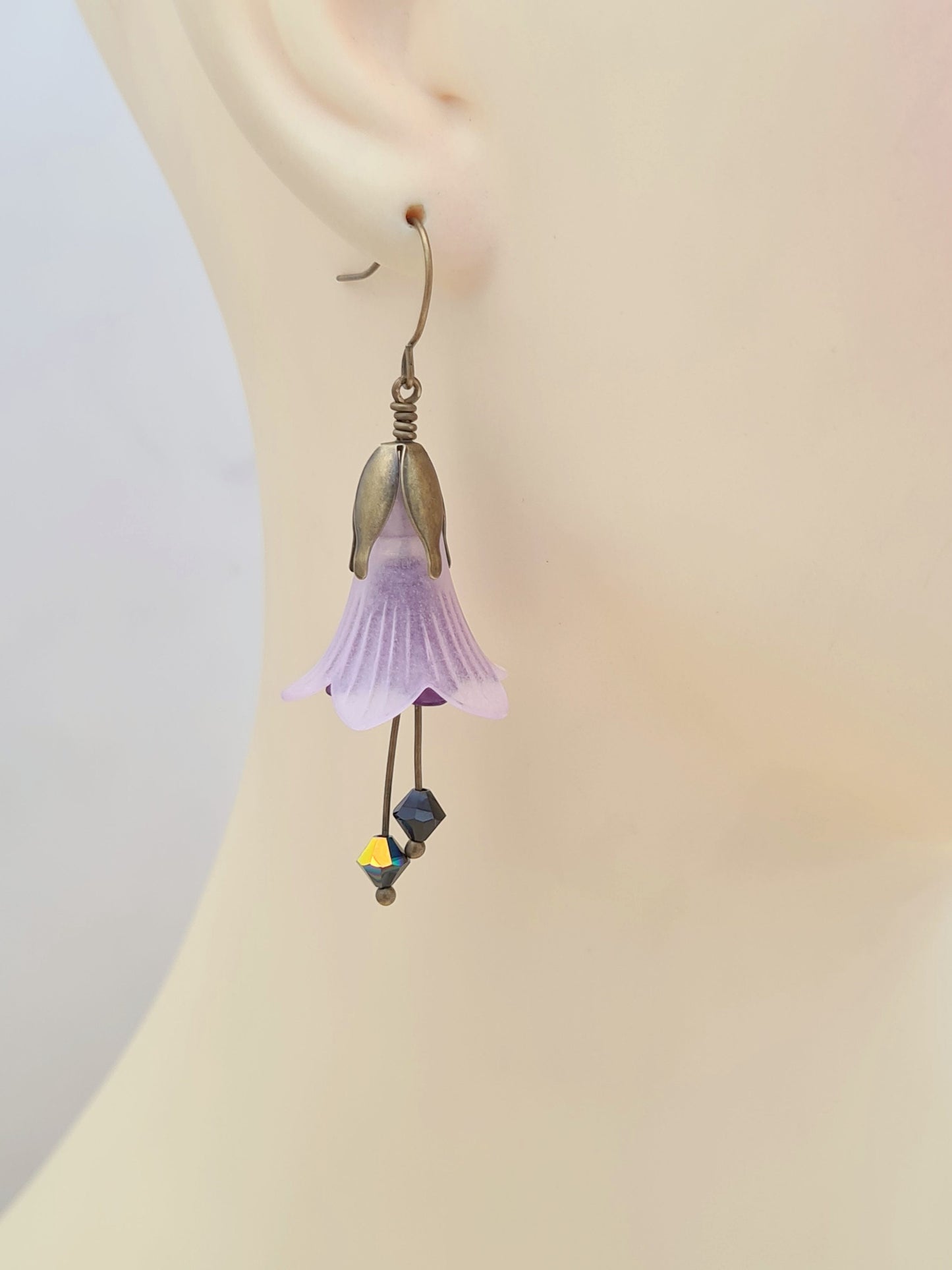 Purple Lily Dangle Earrings
