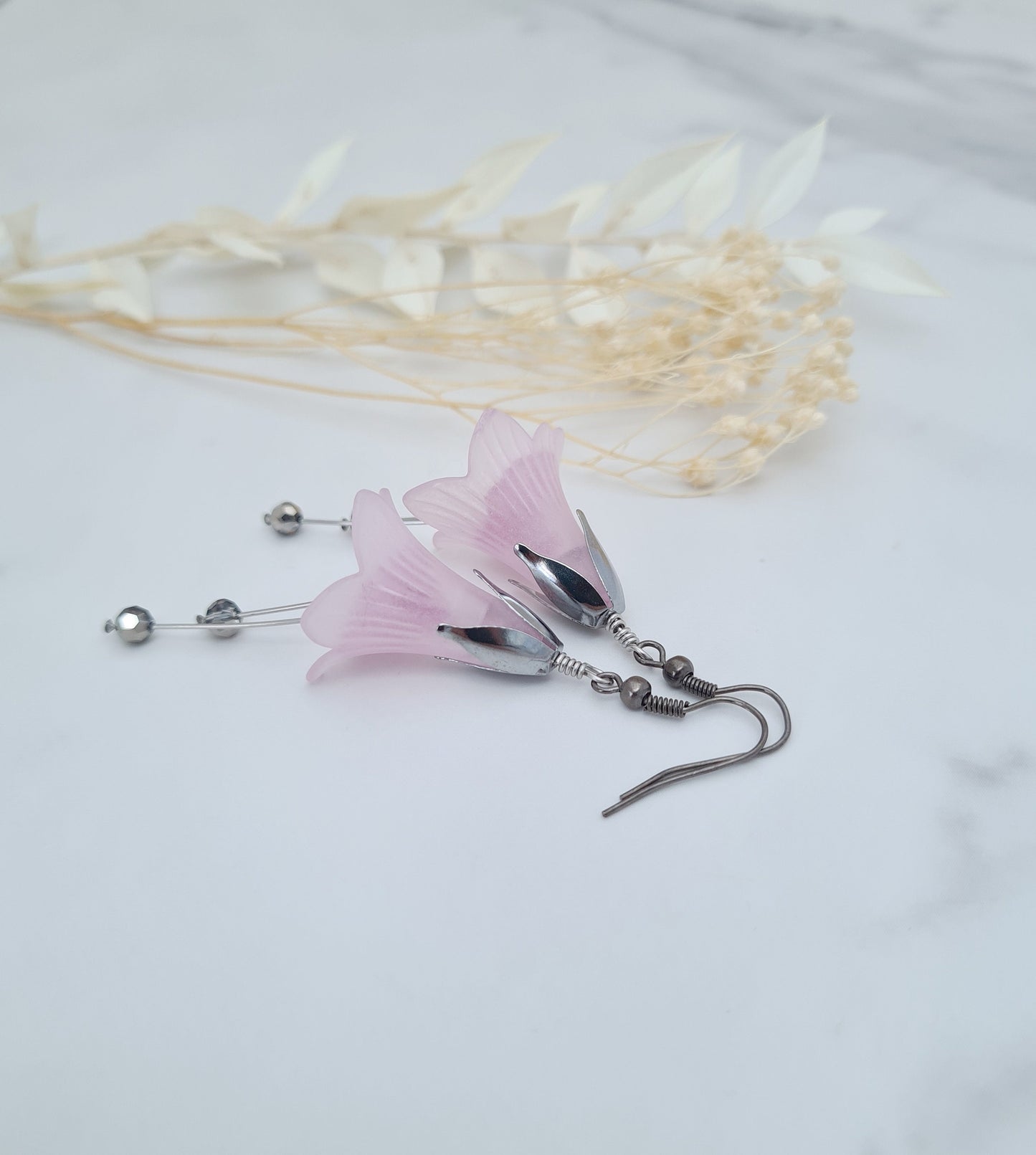 Pink Lily Chandelier Earrings