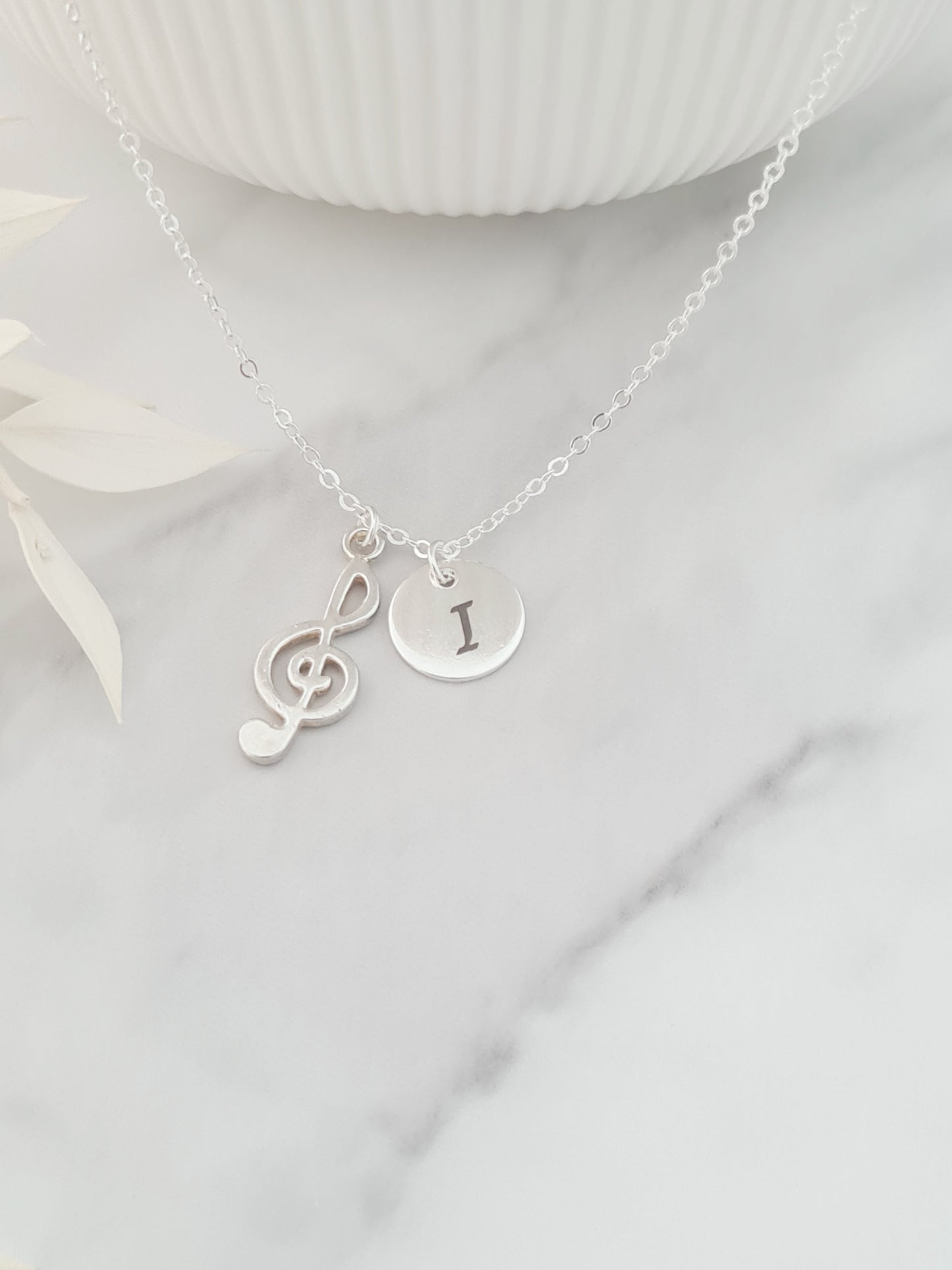 Personalised Treble Clef Music Necklace