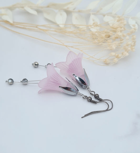 Pink Lily Chandelier Earrings