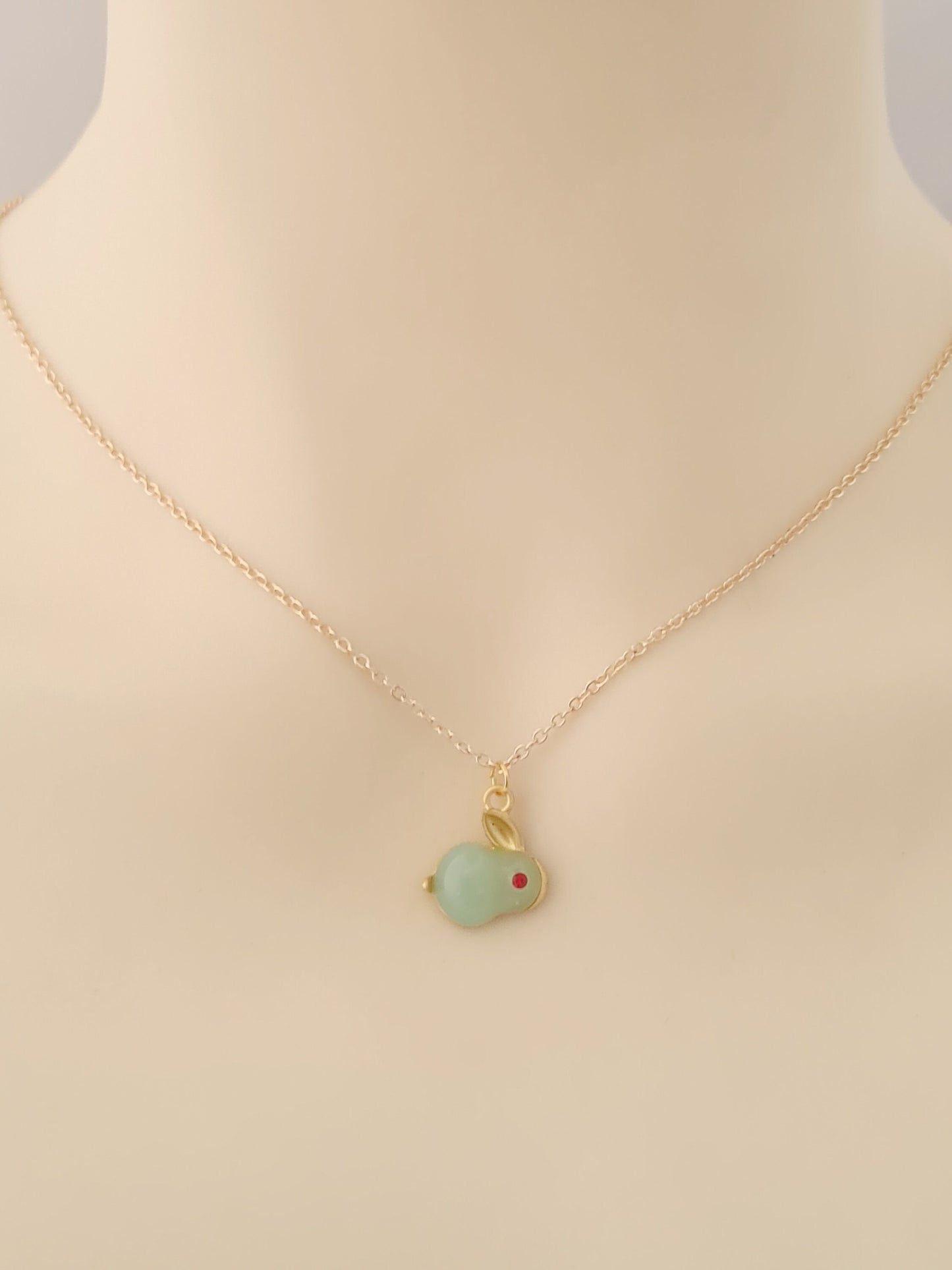 Jade Rabbit Pendant Necklace