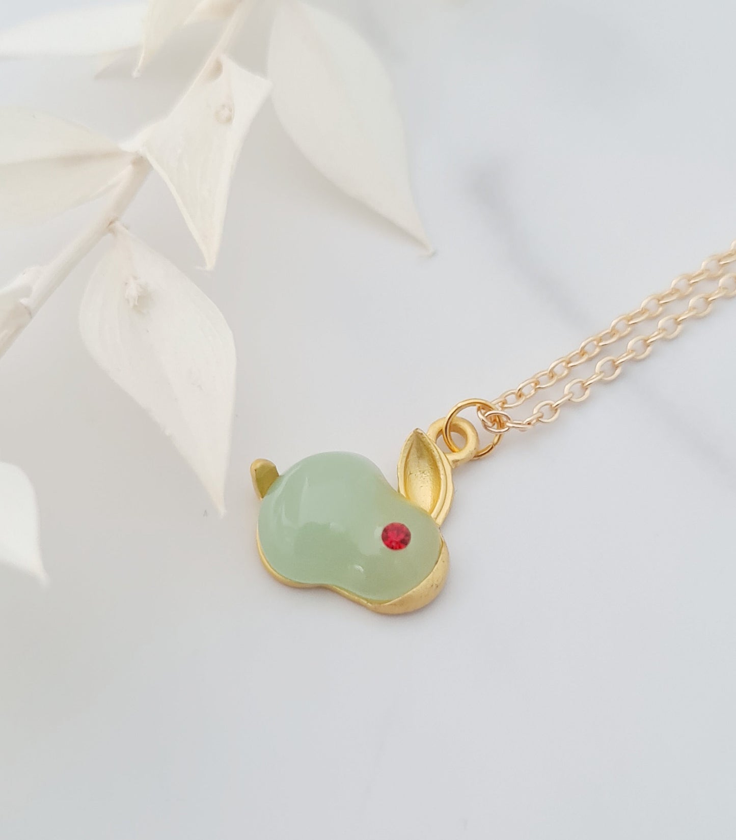 Jade Rabbit Pendant Necklace