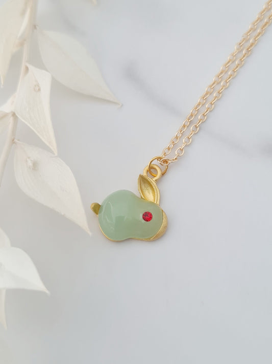 Jade Rabbit Pendant Necklace