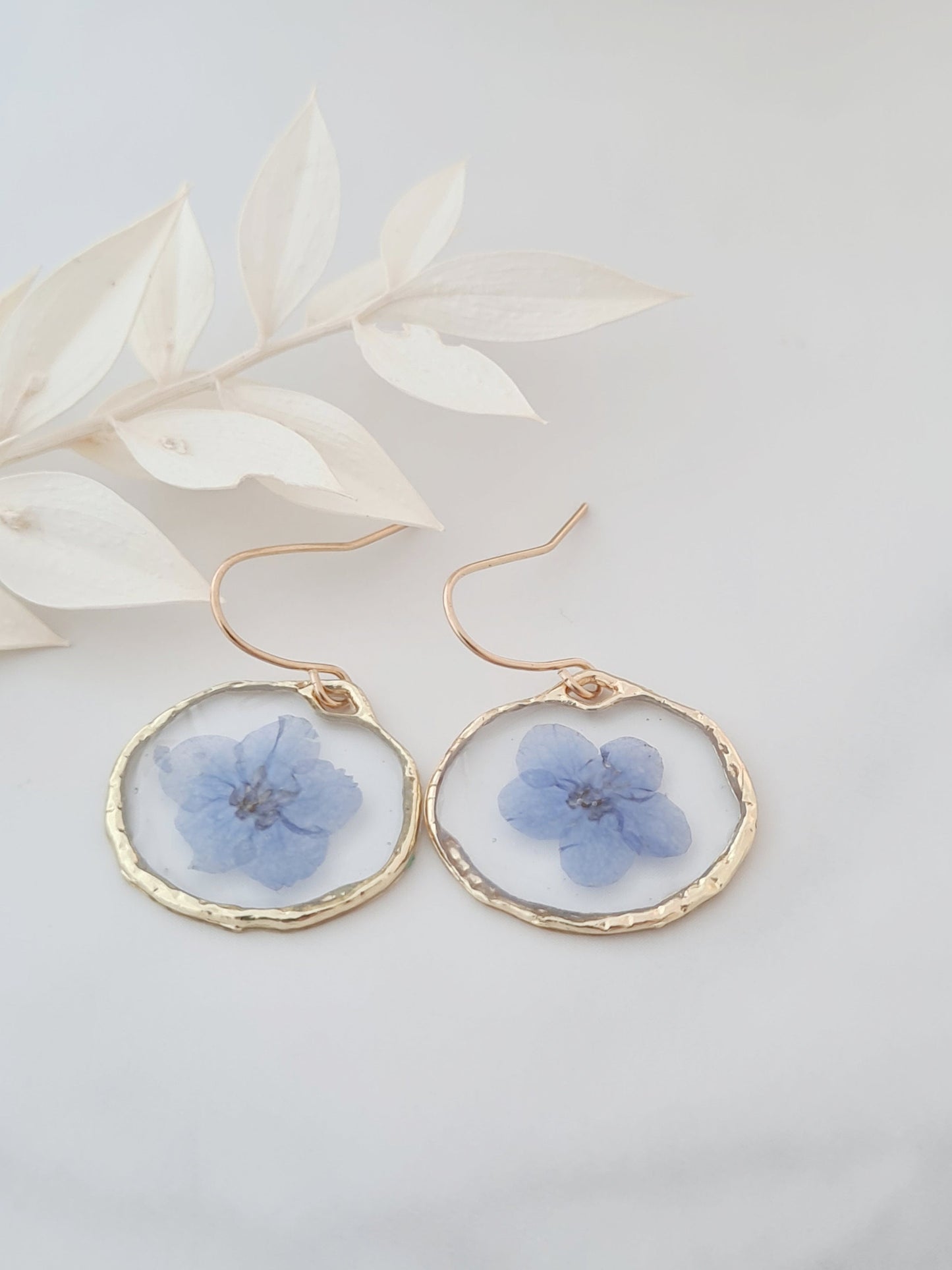 Round Forget me Not Earrings
