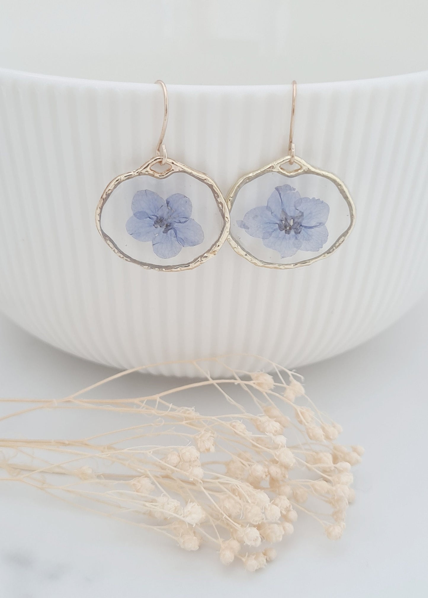 Round Forget me Not Earrings