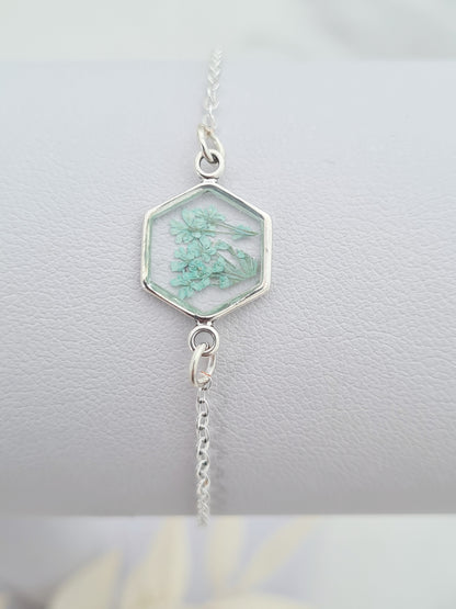 Tiny Blue Flower Bracelet