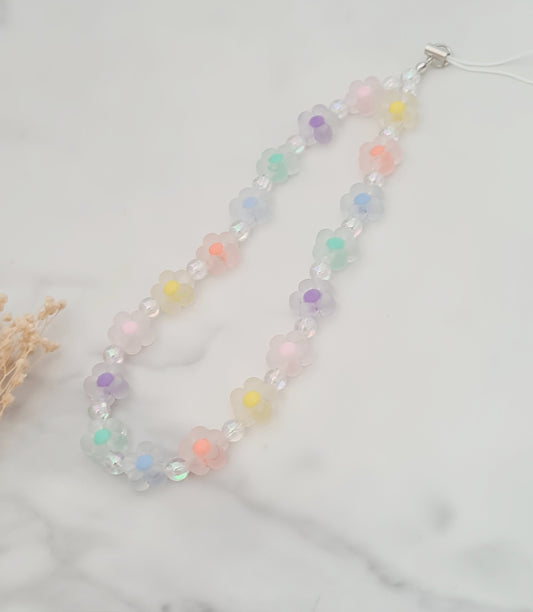 Multi Coloured Daisy Flower Phone Strap
