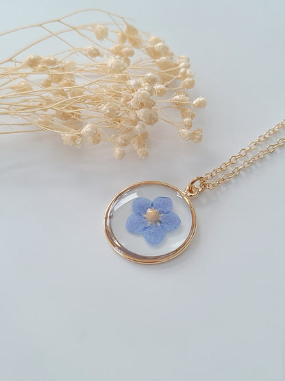 Forget me Not and Mustard Seed Necklace