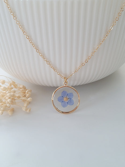Forget me Not and Mustard Seed Necklace