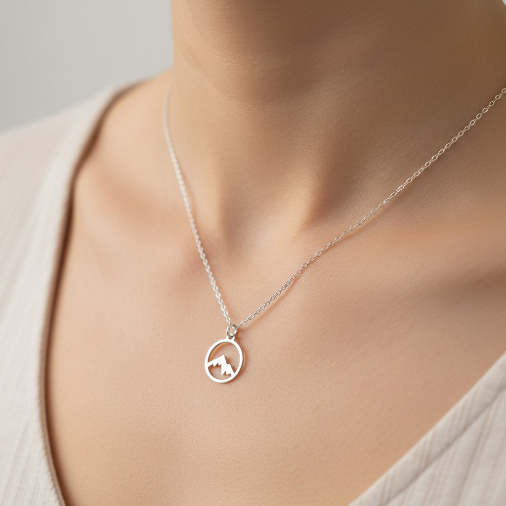 Enjoy the Journey Mountain Pendant Necklace