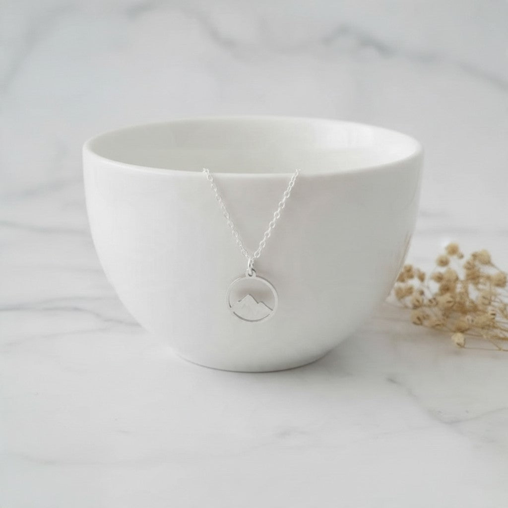 Enjoy the Journey Mountain Pendant Necklace