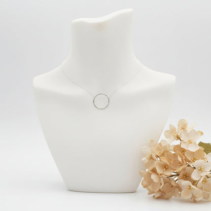 Hammered Ring Necklace in Gold or Silver