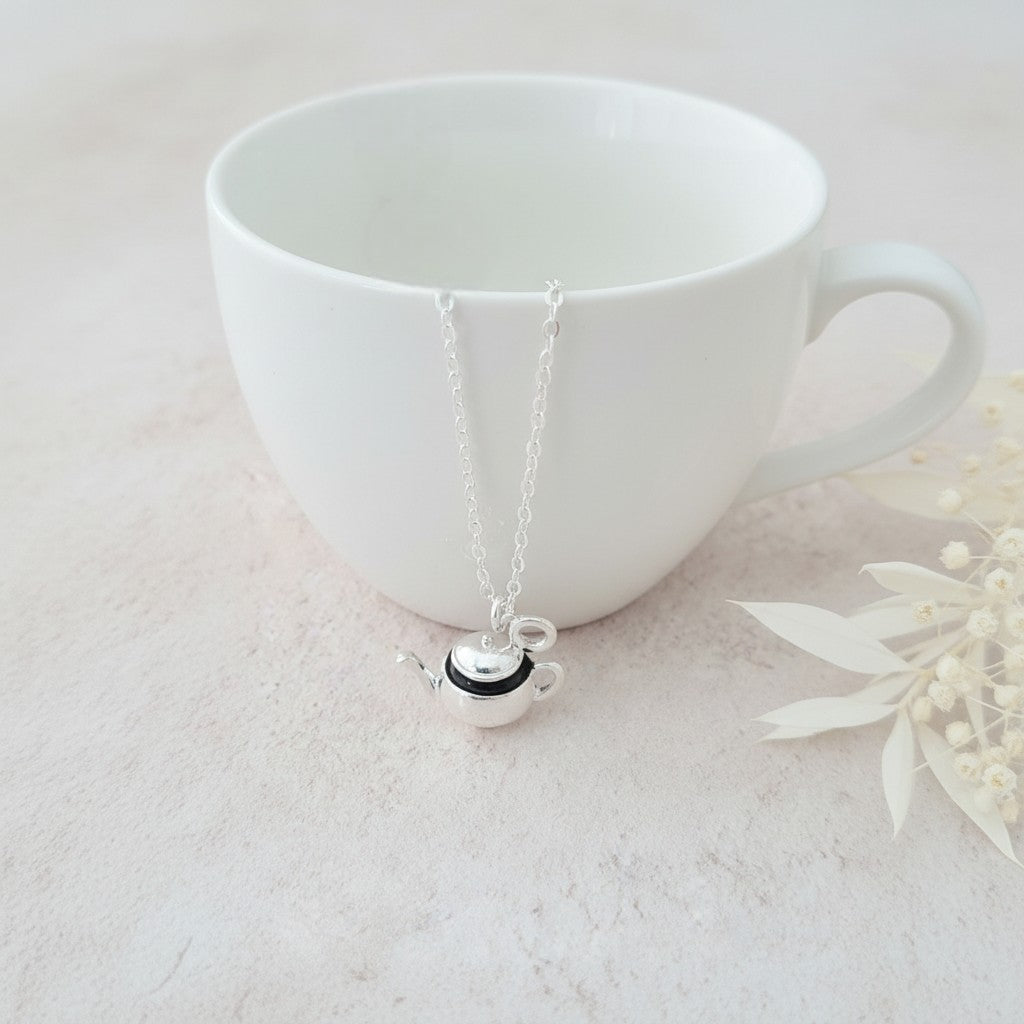 Whimsical Teapot Pendant Necklace - Gift for Tea Lovers