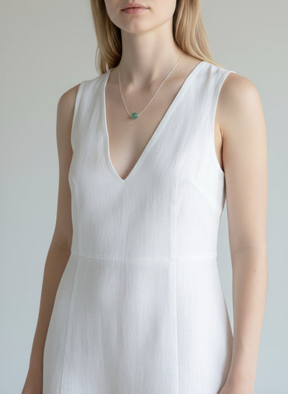 Minimalist Jade Bead Pendant Necklace