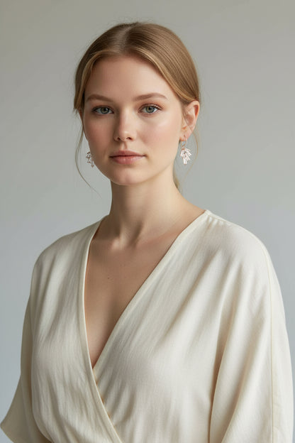 Art Deco Leaf Earrings