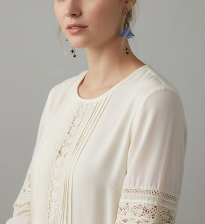 Blue Bell Flower Dangle Earrings