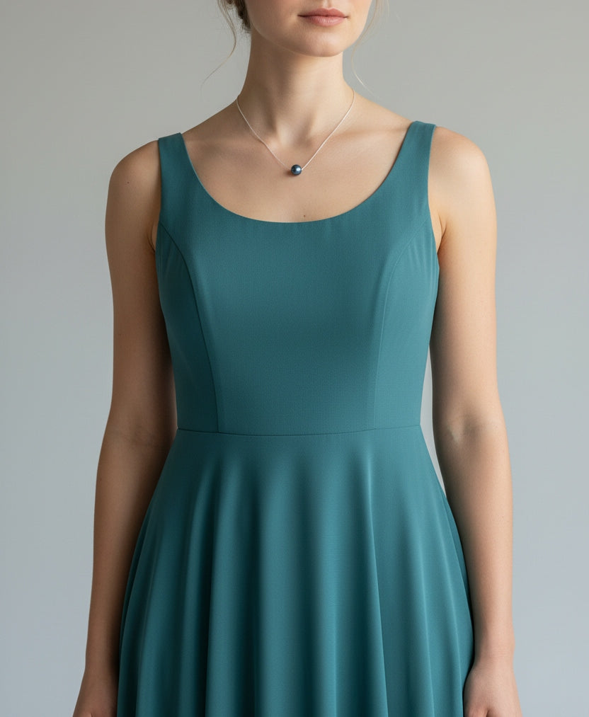 Floating Birthstone Pearl Necklace - Choose your Pearl Colour