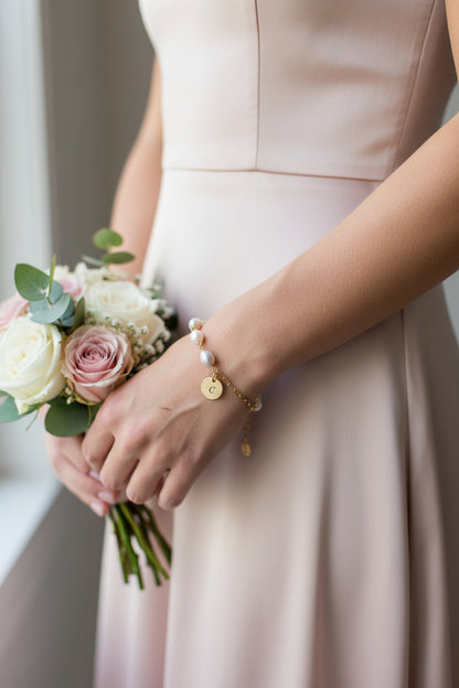 Personalised Freshwater Pearl Paperclip Chain Bracelet