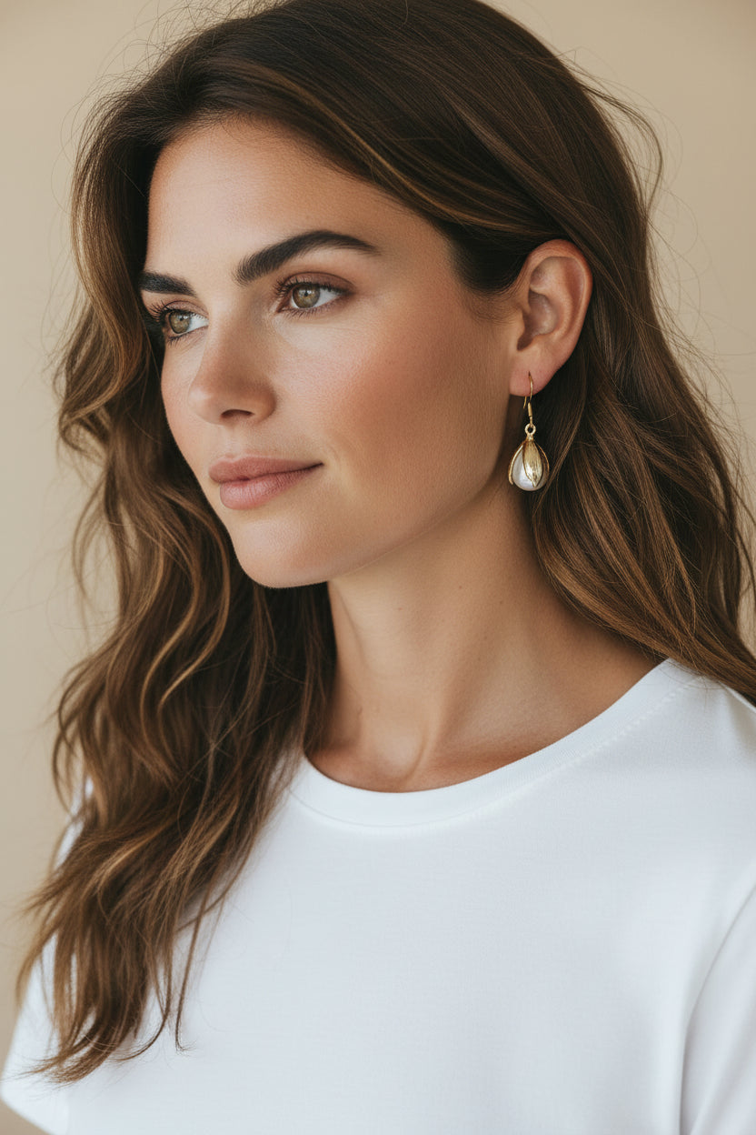 Snowdrop Flower Dangle Earrings