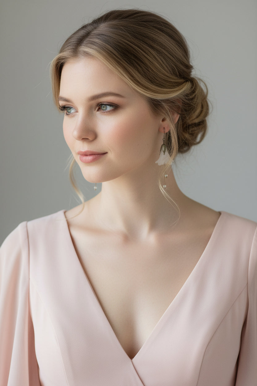 Long White Snowdrop Earrings