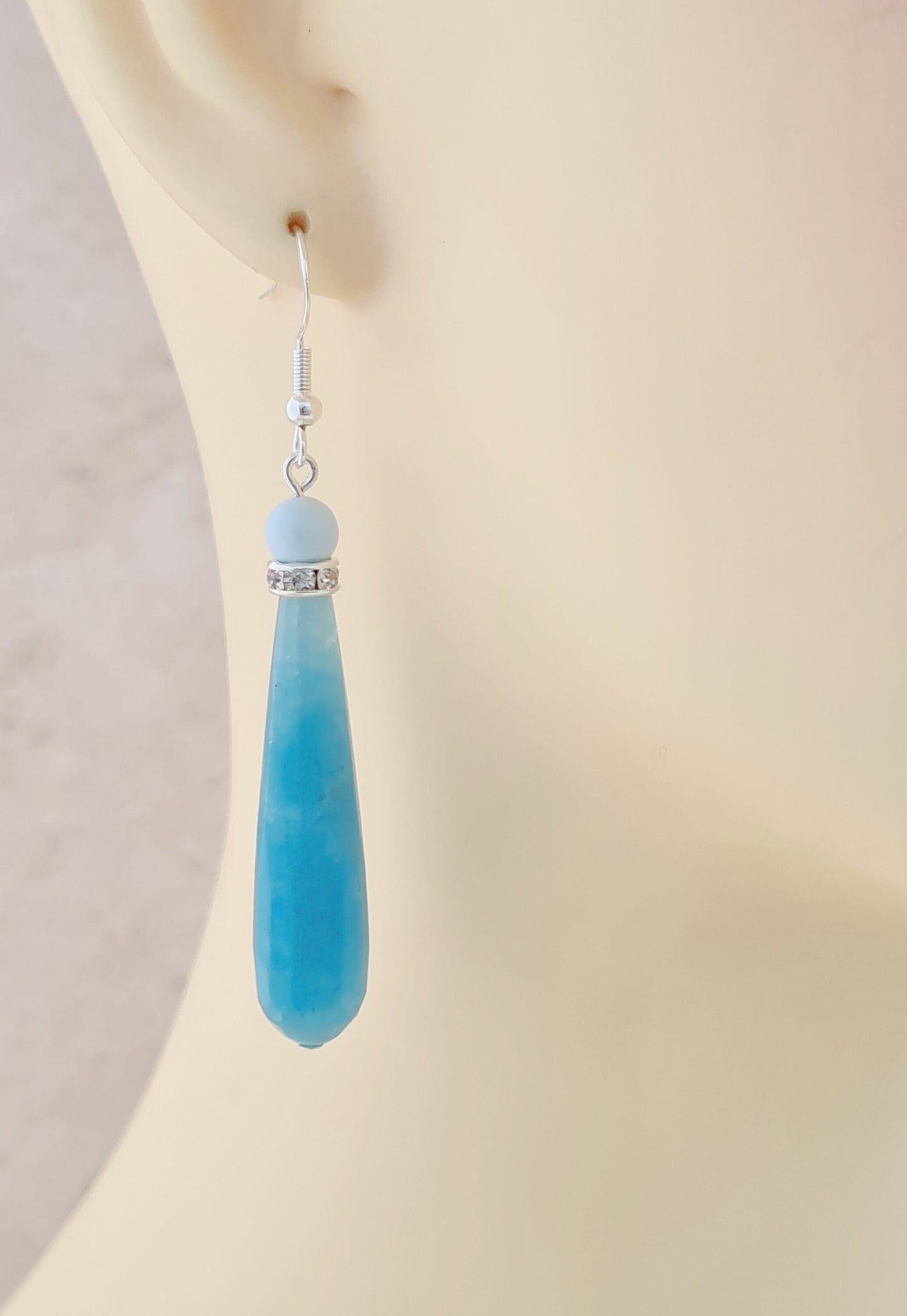 Long Aquamarine Drop Earrings
