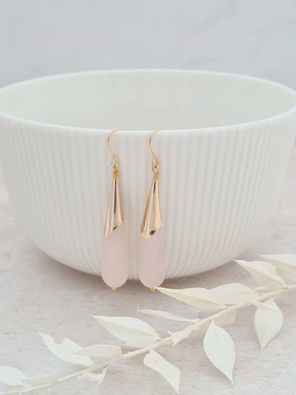Rose Quartz Dangle Earrings