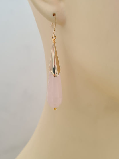 Rose Quartz Dangle Earrings